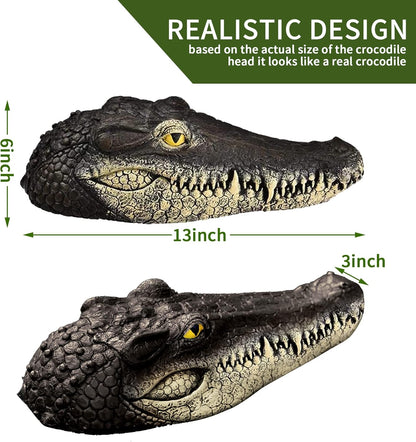 Floating Alligator Head,Alligator Head Decoy for Pool,Resin Crocodile Head for Swimming Pool and