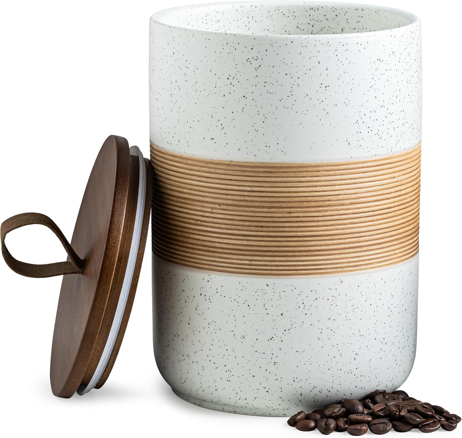 Large Storage Containers with Lids, Ceramic Coffee Container Kitchen Food Storage Jars for Spice