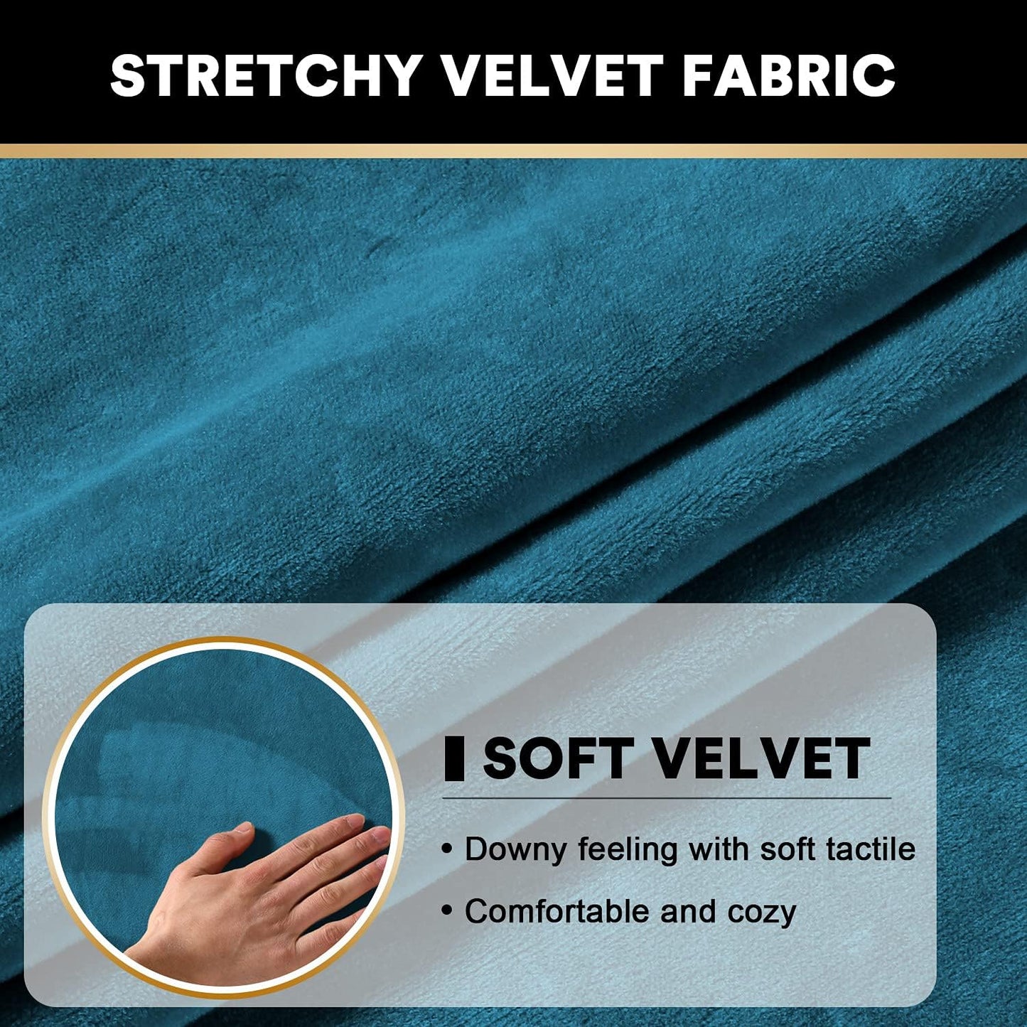 PrinceDeco Stretch Sofa Cushion Covers for Couches and Sofas,Soft Velvet Couch Seat Covers, Sofa
