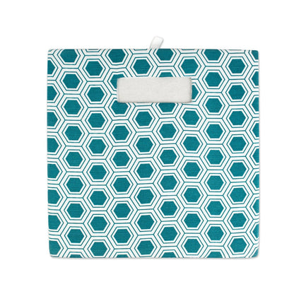DII Collapsible Polyester Storage Cube, Honeycomb, Teal, Large