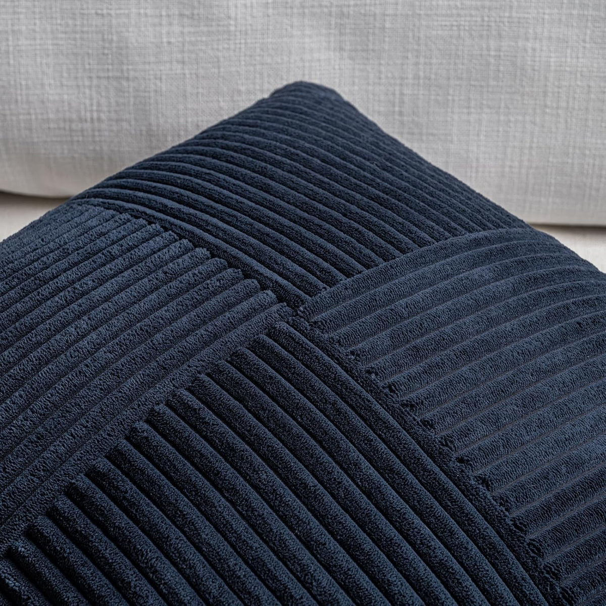 Fancy Homi 2 Packs Navy Blue Big Decorative Throw Pillow Covers 24x24 Inch for Living Room Couch