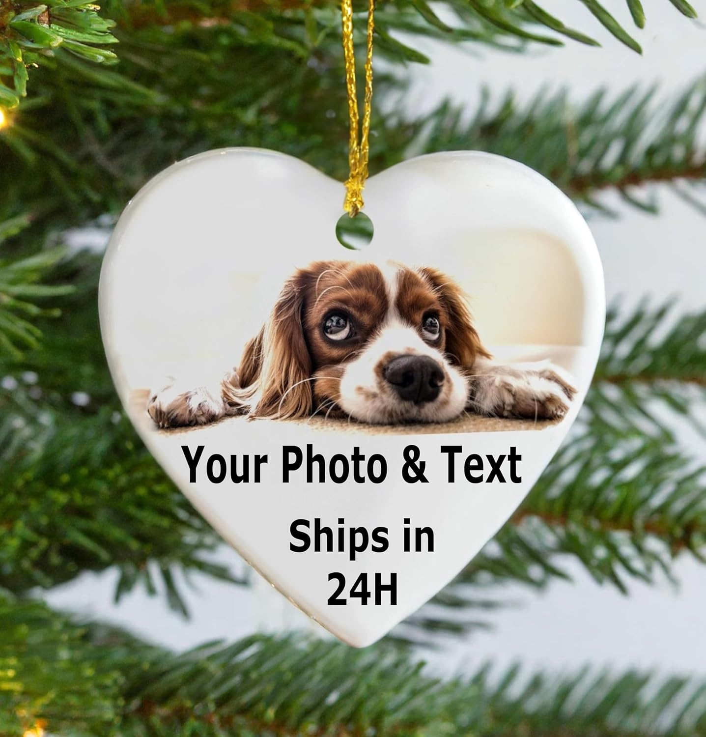 Personalized Ornament, Add Photo Text or Art Design and Make Your own Customized Porcelain Ceramic