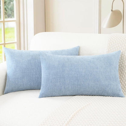 CaliTime Throw Pillow Covers Decorative 16 X 26 Inches Pack of 2 Cozy Chenille Cushion Cases for