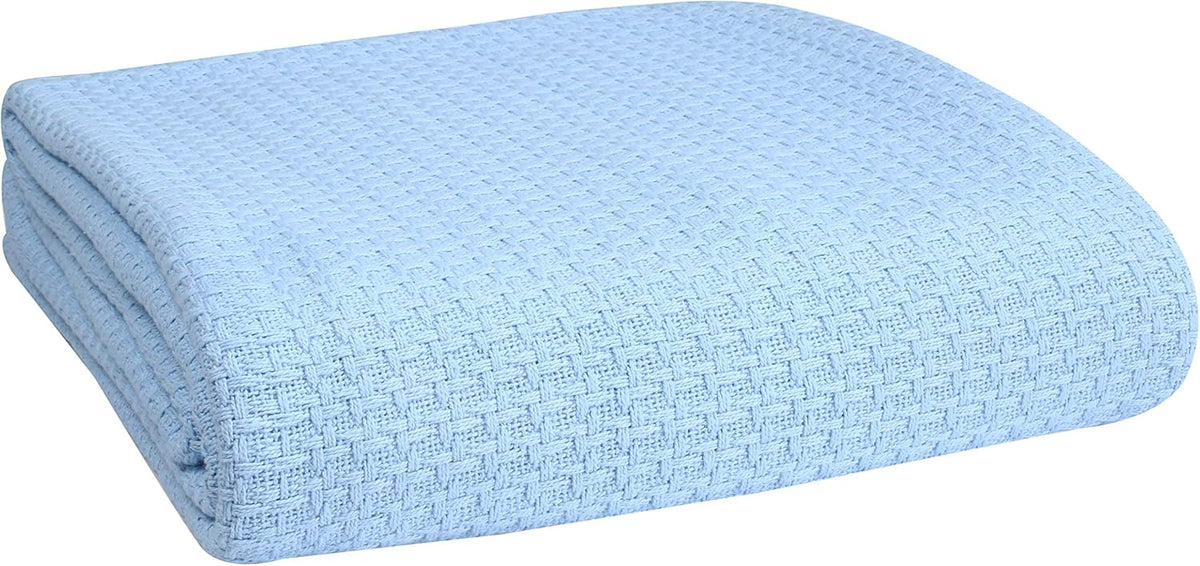 Elvana Home 100% Cotton Bed Blanket, Breathable Bed Blanket Full - Queen Size, Cotton Thermal