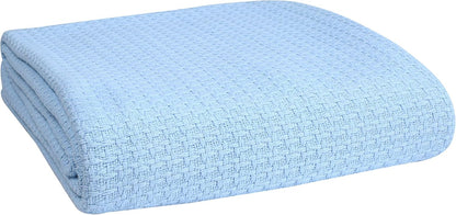 Elvana Home 100% Cotton Bed Blanket, Breathable Bed Blanket Full - Queen Size, Cotton Thermal