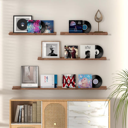 Fun Memories Picture Ledge Shelf, 24 Inch Floating Shelves Set of 2, Nursery Book Shelves for Toys