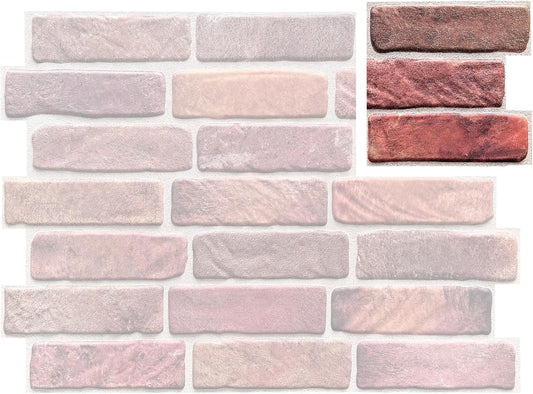 CONCORD WALLCOVERINGS ™ Sample for Display Purpose only Retro-Art 3D Wall Panel, Faux Brick in Red