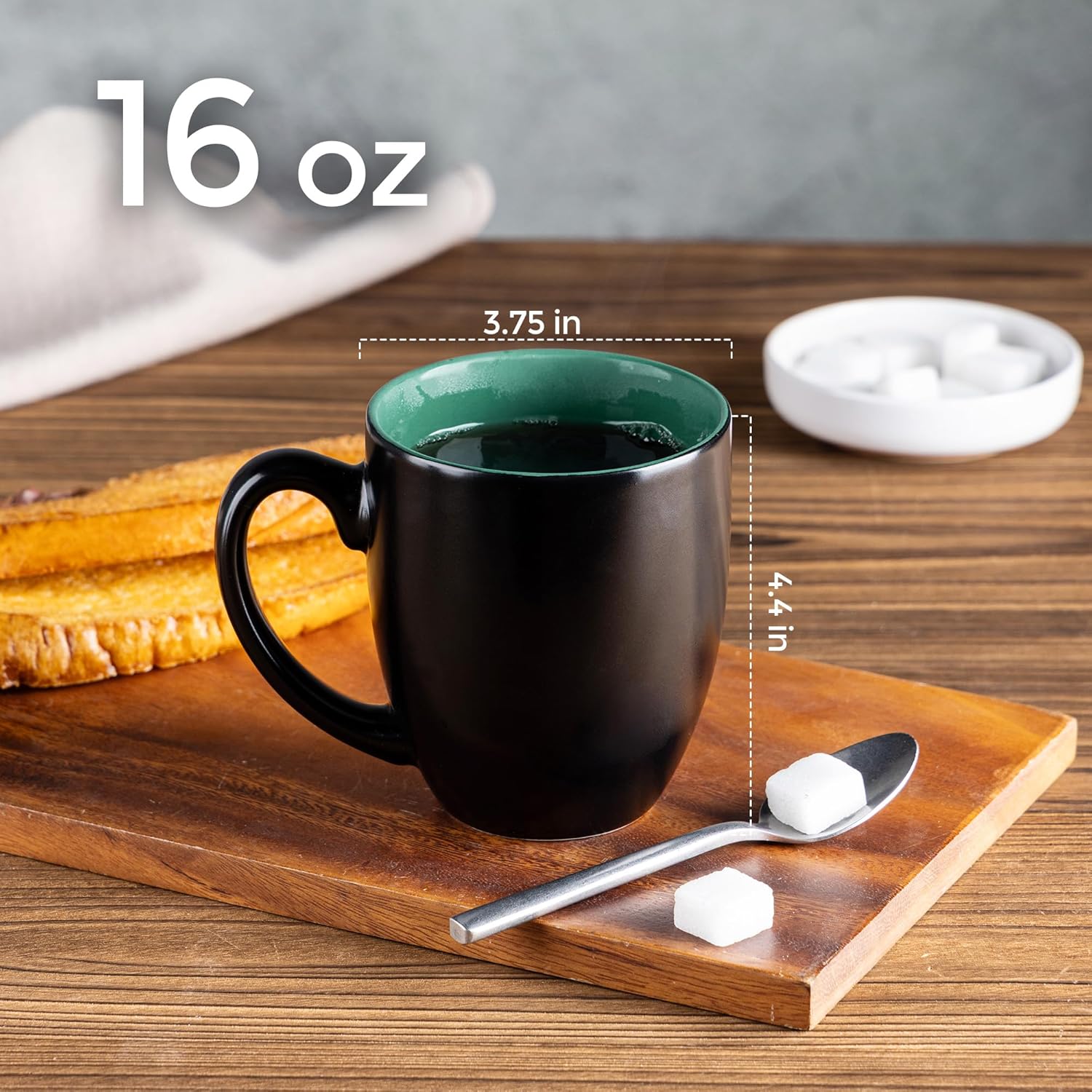 GBHOME 16oz Coffee Mugs Set of 6, Large Ceramic Coffee Mugs for Man, Woman, Dad, Mom, Modern Coffee