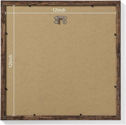 Vittanly 12x12 Picture Frames Set of 9, Shatter Resistant Plexiglass, Display 8x8 Pictures with Mat