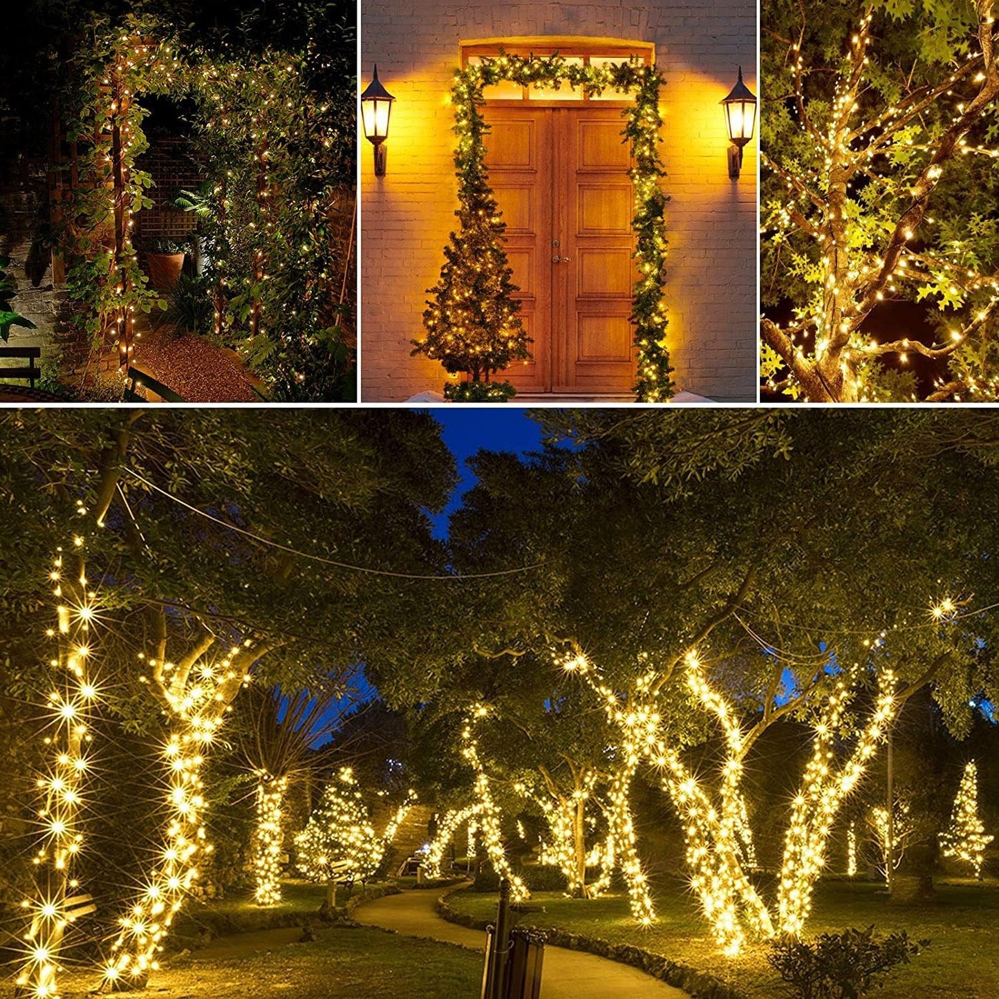 Joomer Solar Christmas Lights Outdoor, 2 Pack Total 144FT 400 LED 8 Modes Waterproof Solar
