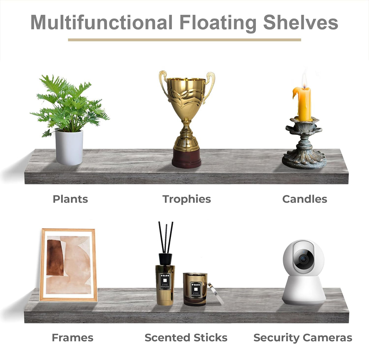 Sorbus Floating Shelves for Wall - 48 Inch Long Bathroom Shelves, Wall Decor for Bedroom, Kitchen