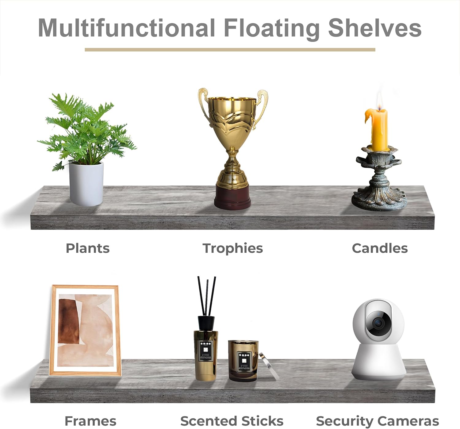 Sorbus Floating Shelves for Wall - 35 Inch Long Bathroom Shelves, Wall Decor for Bedroom, Kitchen