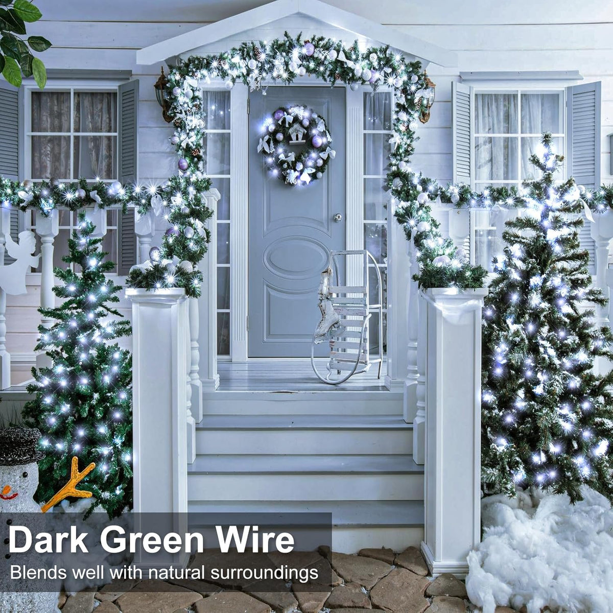 2 Pack Christmas Lights Outdoor, Total 200FT 600LED Christmas String Lights with 8 Modes