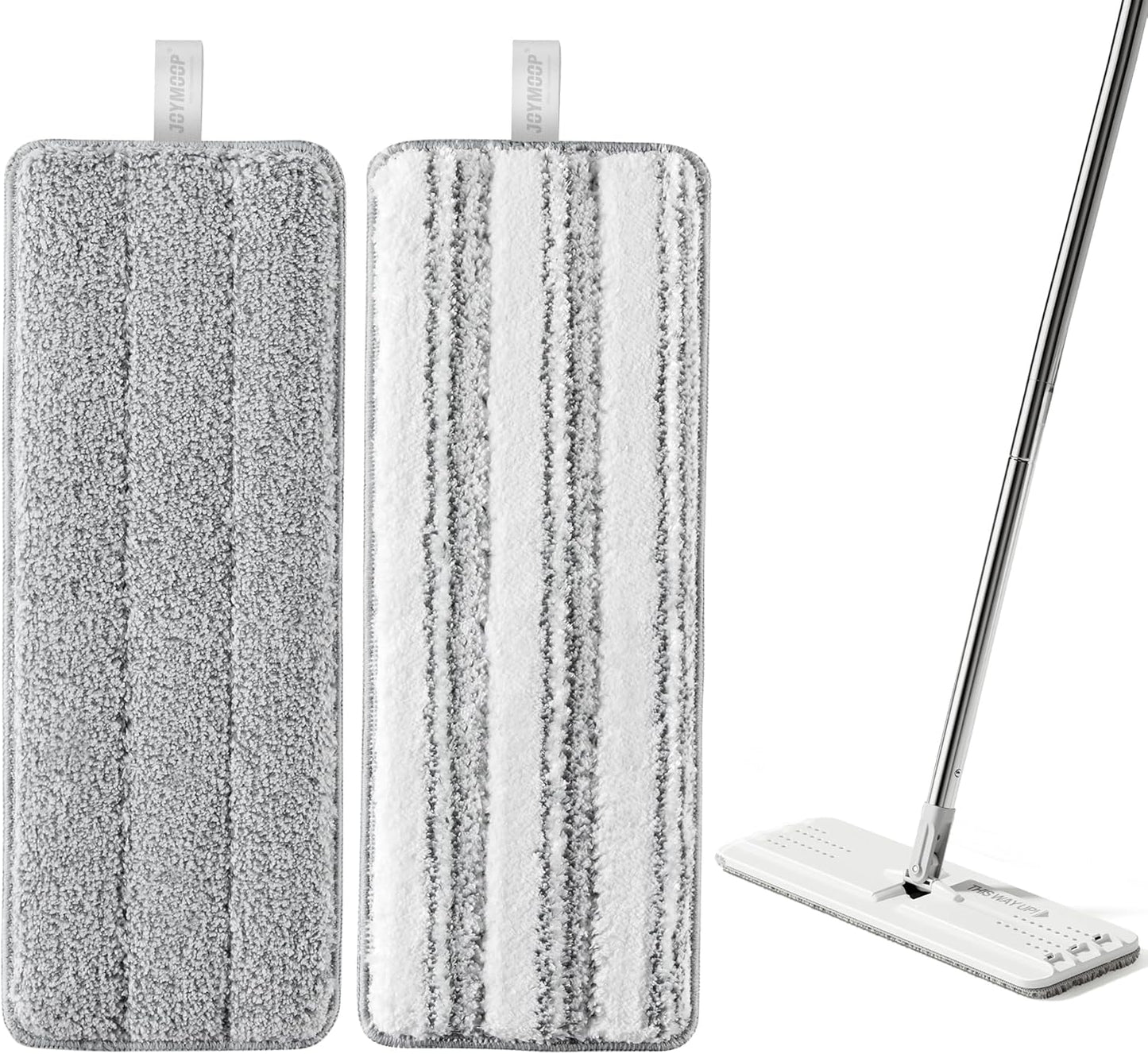 JOYMOOP Mop Replacement Pads, Reusable Microfiber Mop Pads for 13-inch Flat Mop and Mop Bucket Set
