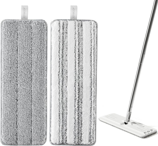 JOYMOOP Mop Replacement Pads, Reusable Microfiber Mop Pads for 13-inch Flat Mop and Mop Bucket Set