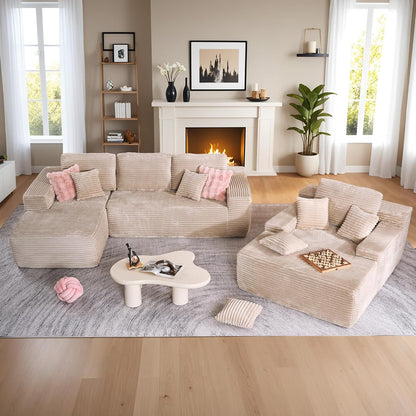 HOOOWOOO Cloud Sectional Couches for Living Room,Modular Sectional Sofa No Assembly,Plush Corduroy