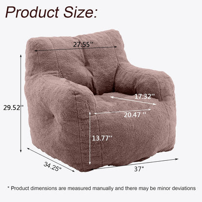 Recaceik Bean Bag Chairs, Tufted Soft Stuffed Bean Bag Chair with Filler, Fluffy Lazy Sofa Chair