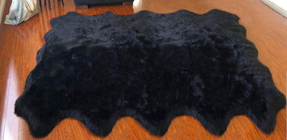 LAMBZY Faux Sheepskin Hypoallergenic Free Shape Silky Shag Rug, Luxury Shaggy Silky Plush Carpet