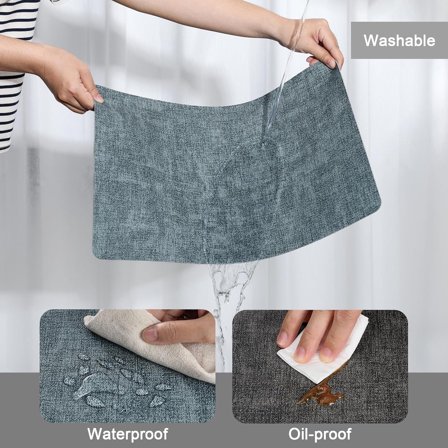 Myir JUN Dual Sided Placemats, Faux Leather Set of 8 for Dining Table, Non-Slip Washable Heat