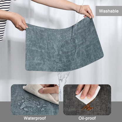 Myir JUN Dual Sided Faux Leather Placemats Set of 4 - Indoor/Outdoor Square Non-Slip Washable Table