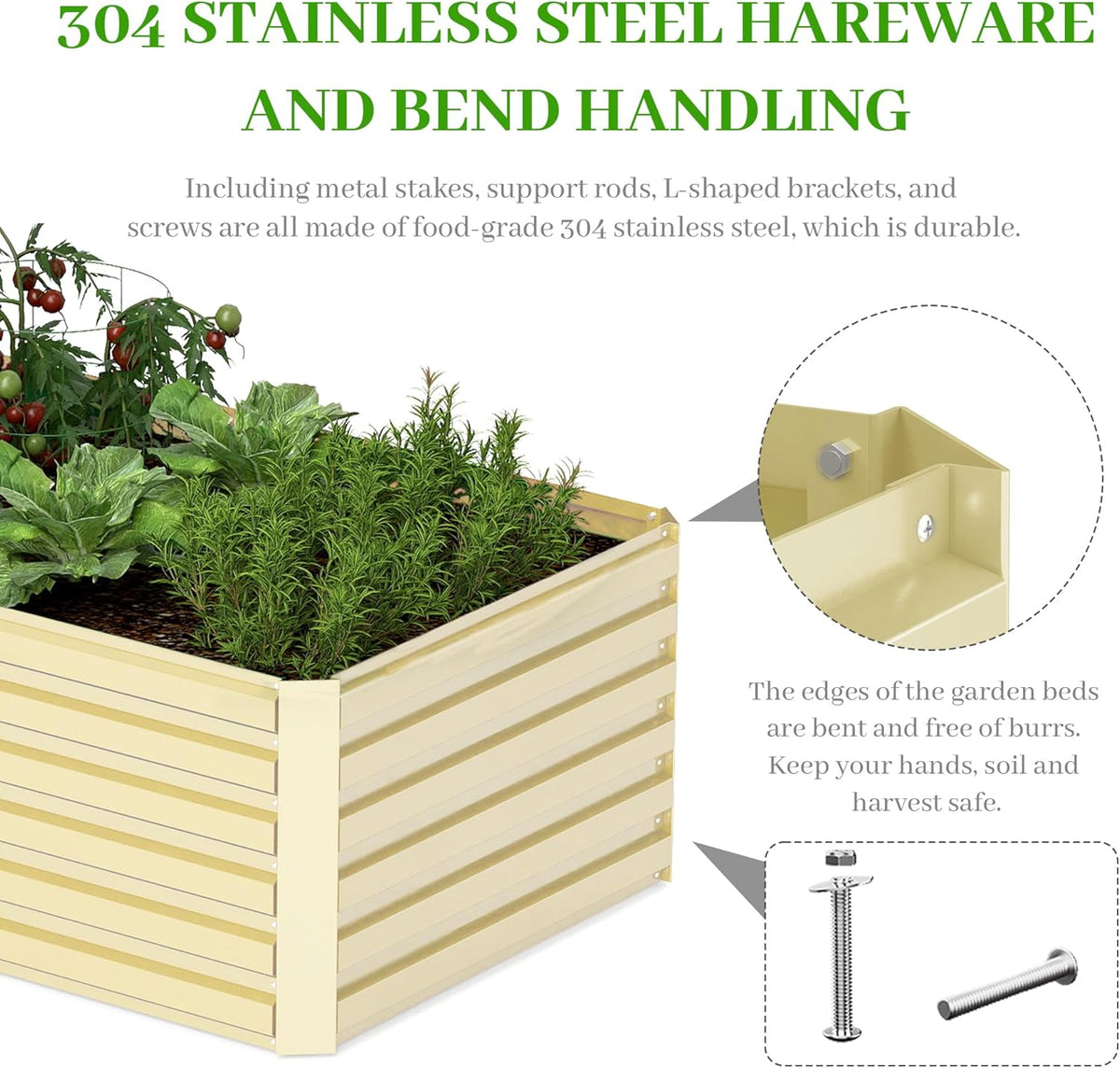 8x4x2 ft Outdoor Raised Garden Bed, Large Metal Planter Raised Beds, Planters for Outdoor Plants