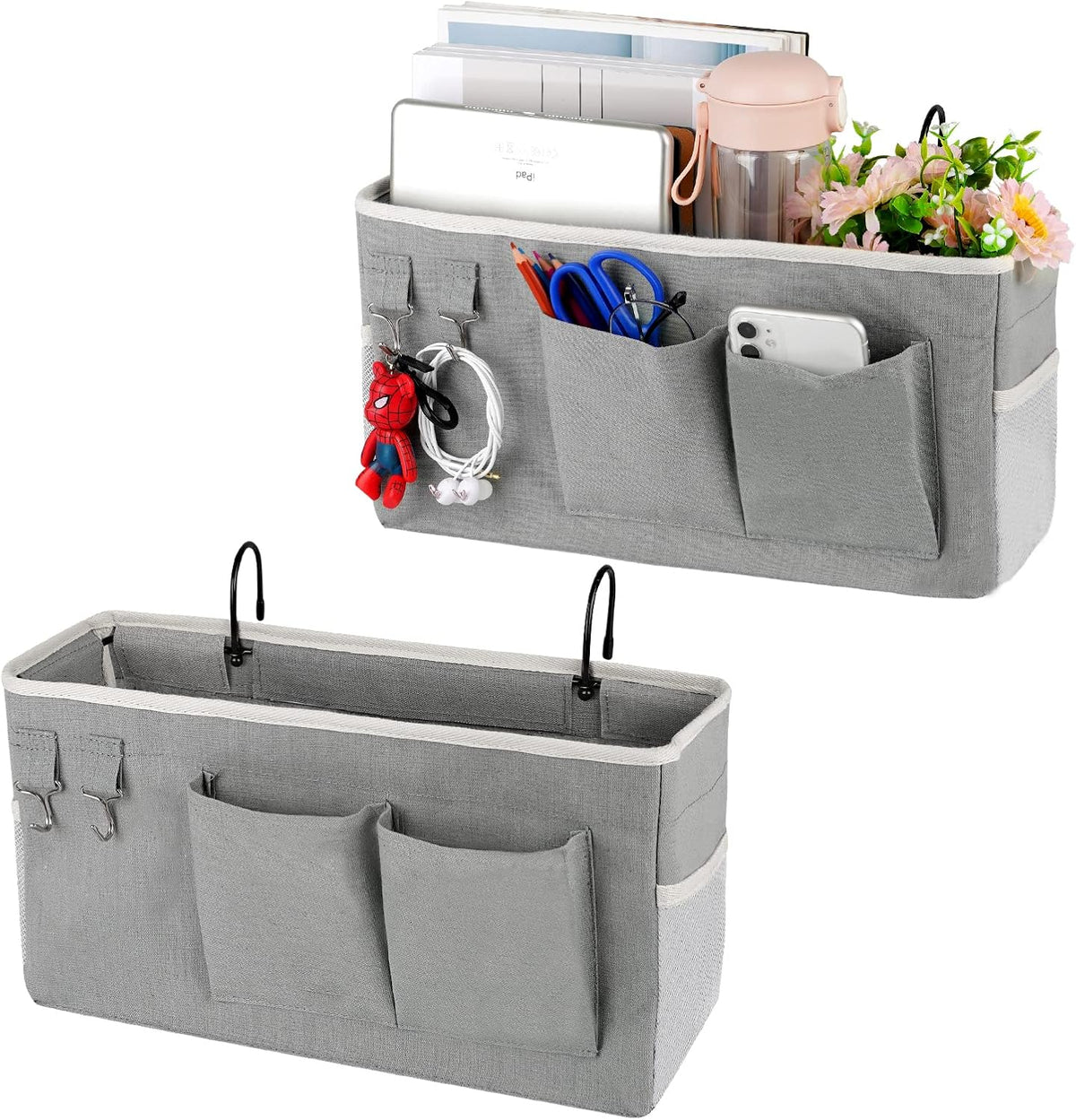 Bedside Storage Caddy/Bedside Hanging Storage Bag for Headboards Bunk Beds Dorm Rooms Book Phone