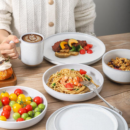 Pasta Bowls 26 OZ,Ceramic Salad Serving Bowls Set of 4,Large 8.2 inch Shallow Bowls Plates for