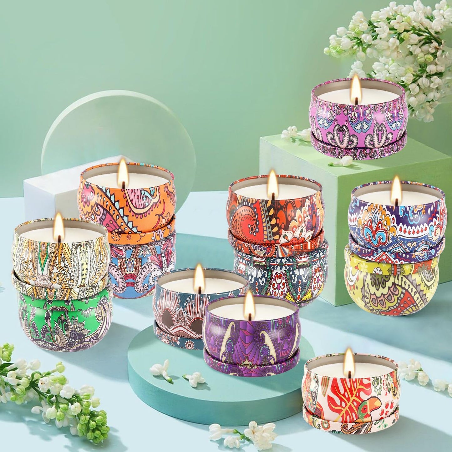36 Pack Scented Candles Set for Home, Relaxing Stress Relief, Aromatherapy - Natural Soy Wax and