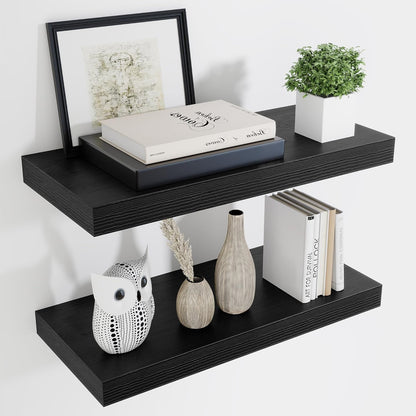 Fun Memories 24 Inch Floating Shelves Wall Mounted, 10 Inch Deep Wall Shelves, 24 x 10 Floating