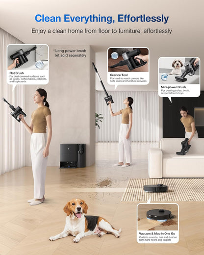 ECOVACS DEEBOT T30S Combo Robot Vacuum and Mop, All in One Cleaning Hub, 11000Pa, ZeroTangle