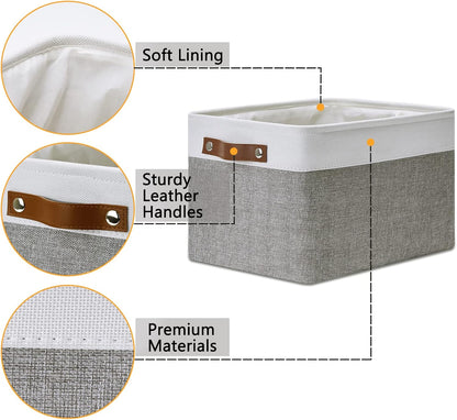 DULLEMELO Fabric Baskets for Storage, Office, Home,Nursery,Organizing Baskets for Shelves, Bedroom