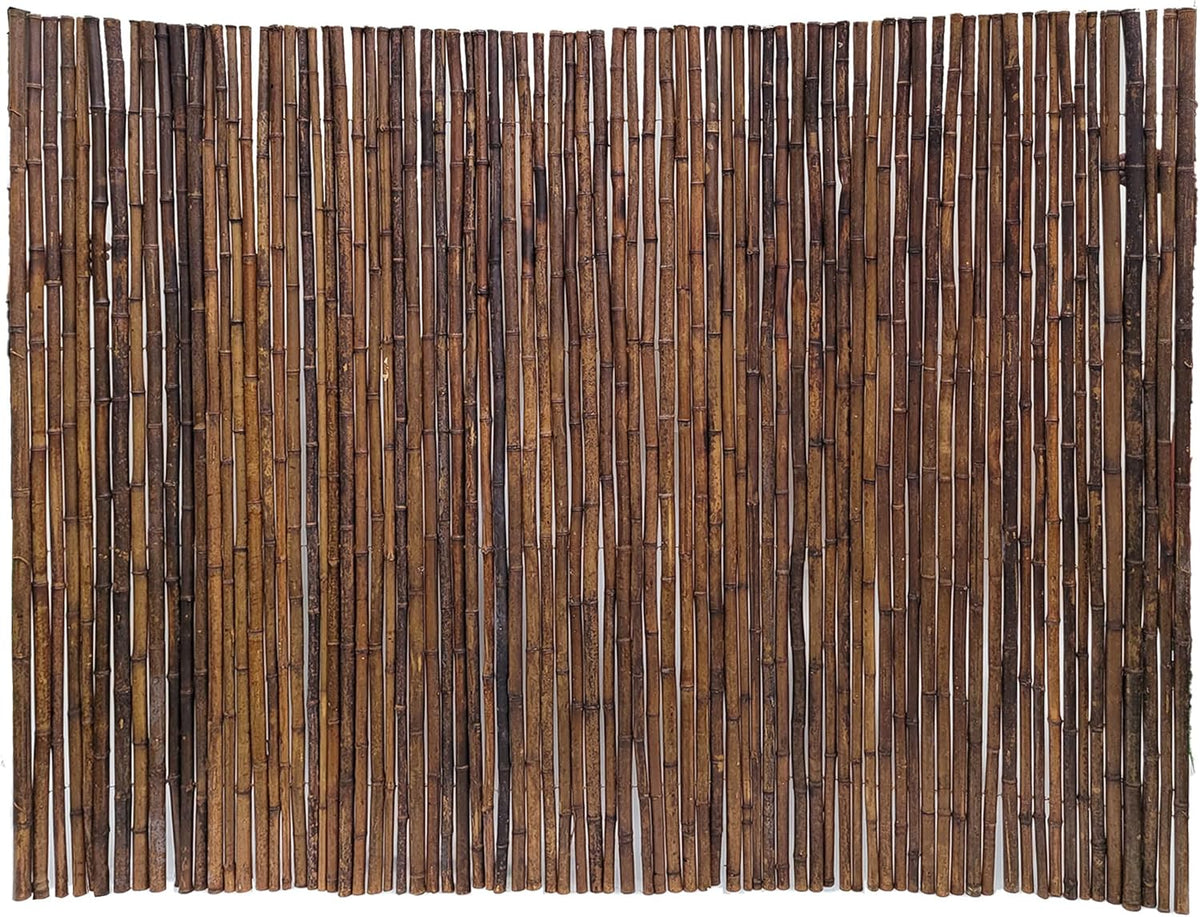 Backyard X-Scapes Bamboo Fencing 6 Feet High Outdoor Decorative Rolled Fence Panel, Caramel Brown 6