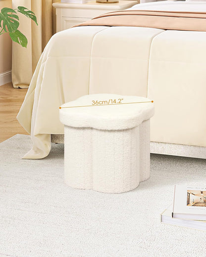 B FSOBEIIALEO Storage Ottoman Cube, Flowers Shaped Ottomans with Storage Foot Stool Footrest for