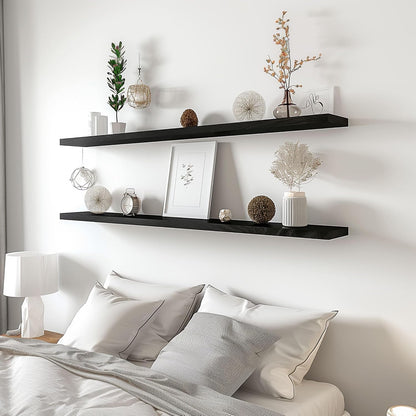 Wood Floating Shelves for Wall Decor, Rustic Wall Shelves for Bedroom Bathroom Kitchen Living Room