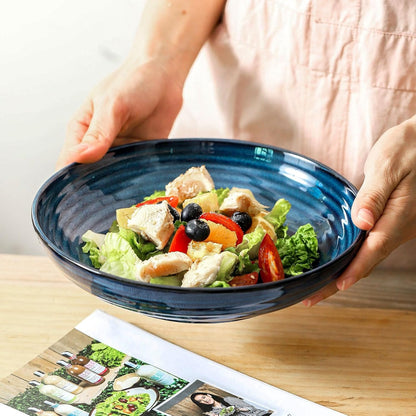 Pasta Bowls 32 OZ,Ceramic Salad Serving Bowls Set of 4,Large 8.7 inch Shallow Bowls Plates for