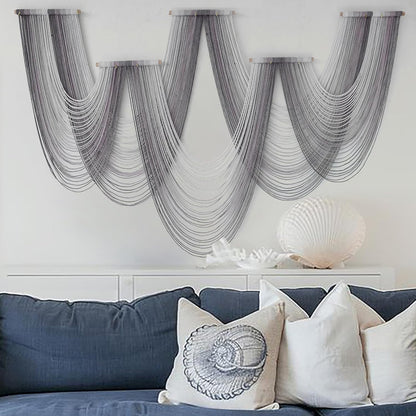 IOWER Large Macrame Wall Hanging Boho Wall Art Handmade Home Decor Dip-Dyed Macrame Wall Decor Wall