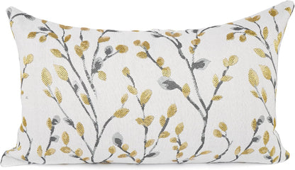YOUR SMILE Classical Embroidery Jacquard Yellow/Gold Square Decorative Throw Pillow Case Cushion
