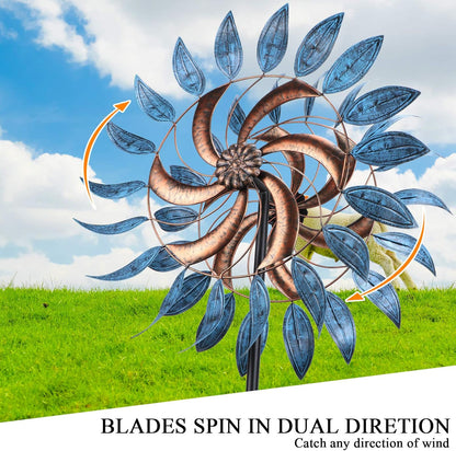 Wind Spinner Large Wind Mill Metal Outdoor Indoor Large Two-Way Wind Sculptures for Garden Patio