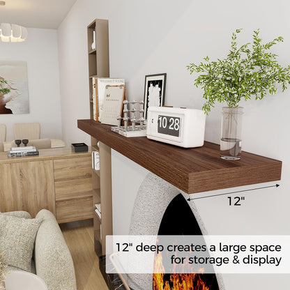 Floating Shelves 55 Inch Long, 12 Inch Deep Floating Shelves for Wall, Rustic Deep Wall Shelf for
