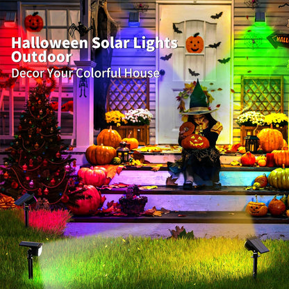 Solar Spot Lights Outdoor Color Changing, [7 Mode/12 Pack] Christmas Landscape Spotlights, Solar