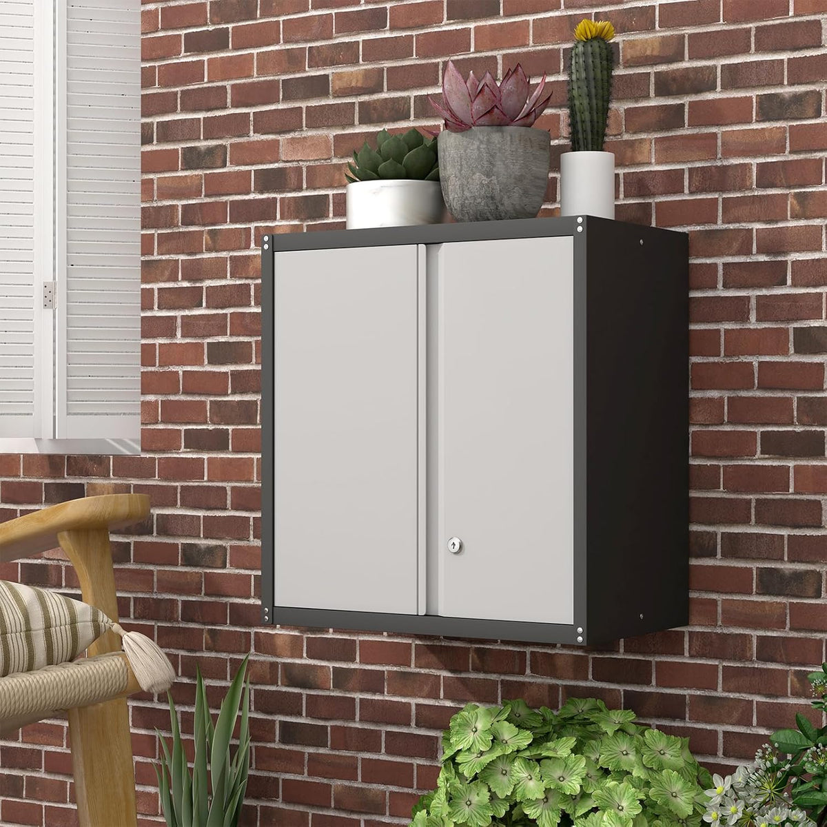 Metal Wall Cabinet,Locking Cabinet with Shelves,Wall Mounted Storage Cabinet1 for