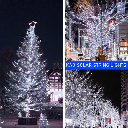 Solar String Lights Outdoor Waterproof 2PK 200LED 66FT Twinkle Lights Auto On/Off Solar Powered LED