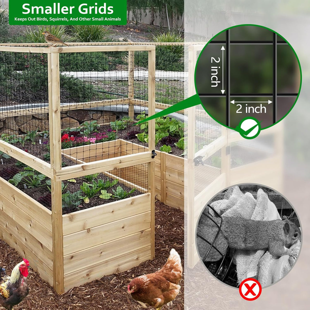 Wire Fence, 48 in(H) X 50 ft(L) PVC Coated Welded Wire Fencing 2" X 2" 16GA Garden Border Vinyl