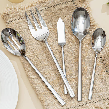 KINGSTONE Silverware Set with Serving Utensils, 45-Piece Forged Flatware Set Cutlery Set Premium