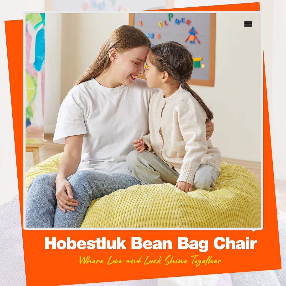 Hobestluk 4.5FT Bean Bag Chair Giant Bean Bag Chair with Filler Included Adult Bean Bag Chairs with