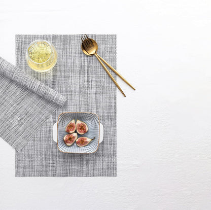 LEXMORE Placemats Set of 6 Vinyl/Plastic Woven Place Mats for Kitchen Table Indoor/Outdoor Washable