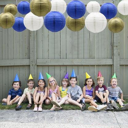 Paper Lanterns Party Decorations Navy Blue Gold - Hanging Paper Lanterns Indoor Outdoor - Wedding