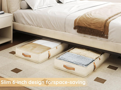 Vailando Under Bed Storage Containers, Foldable Storage Bins for Blankets, Comforter, and Seasonal