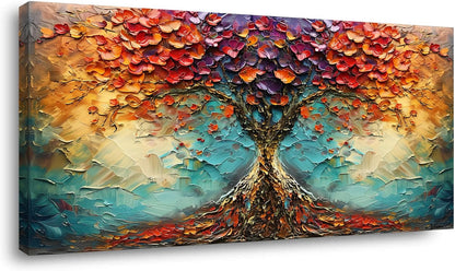 LASMOND Beautiful Colorful Tree Amazing Art Plants Wall Art Decor Artwork for Living Room (30x60