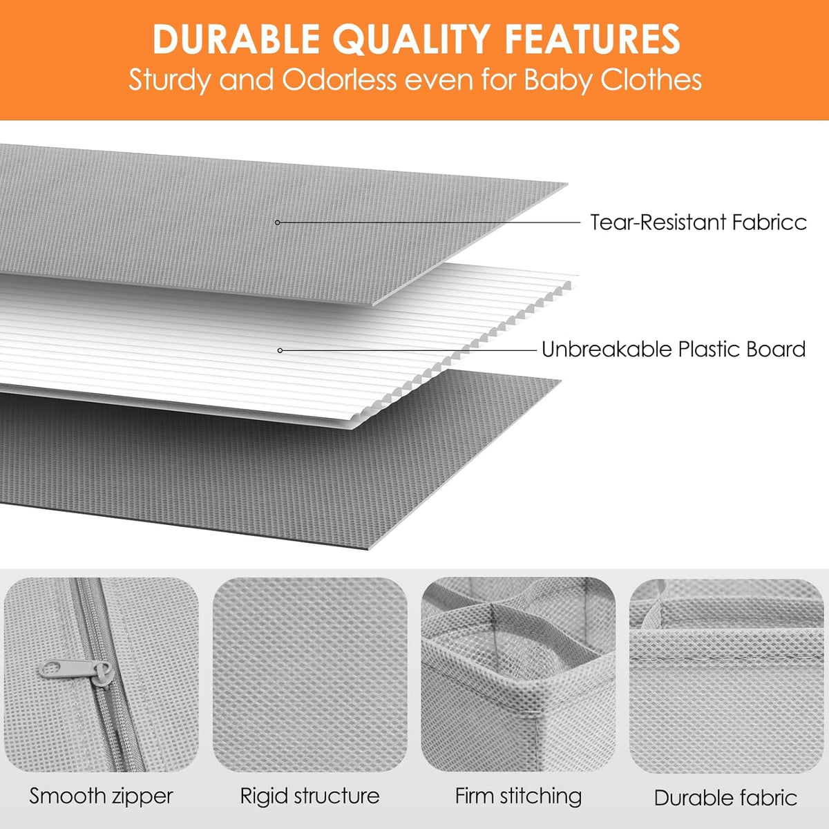 12 Pack Sock Underwear Drawer Organizer Dividers, 116 Cells Fabric Foldable Dresser Closet